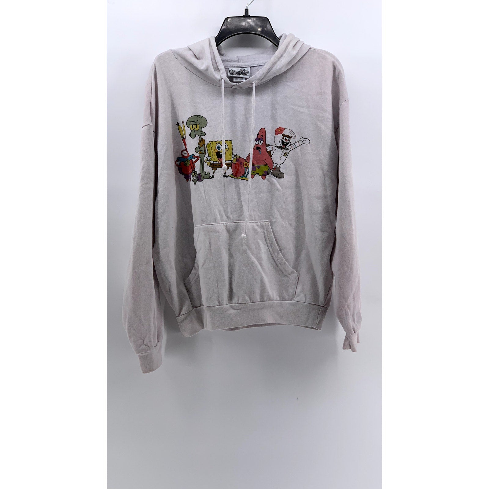 NICKELODEON Unisex White Spongebob Squarepants Graphic Hoodie SZ L