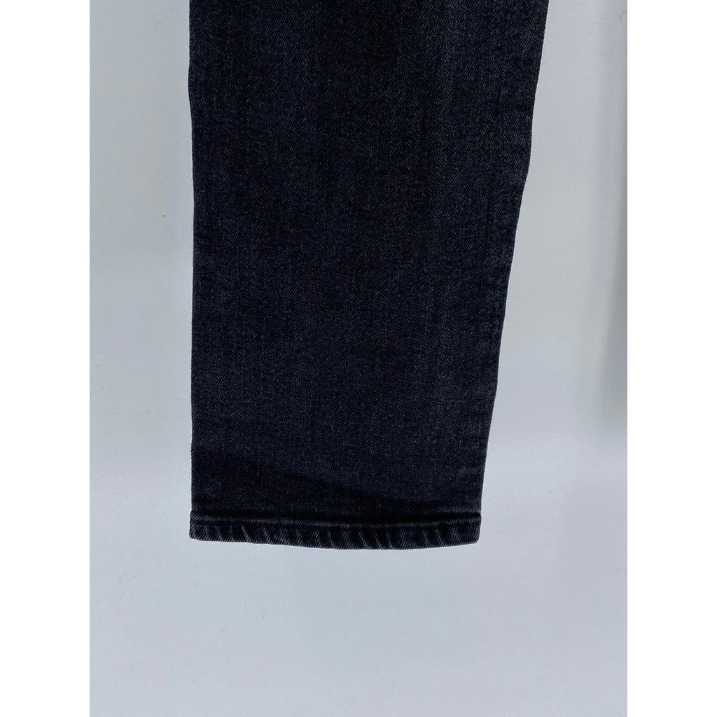 H&M Women’s Washed Black Button-Fly Distressed Slim & Denim Jeans SZ 32