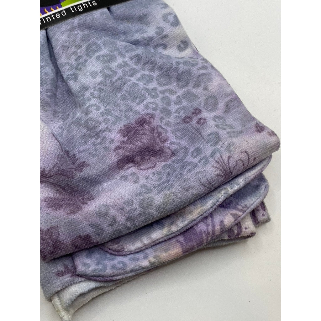 FOOT TRAFFIC Women's Blue-Pink Tie-Dye Printed Pull-On Tights SZ OS