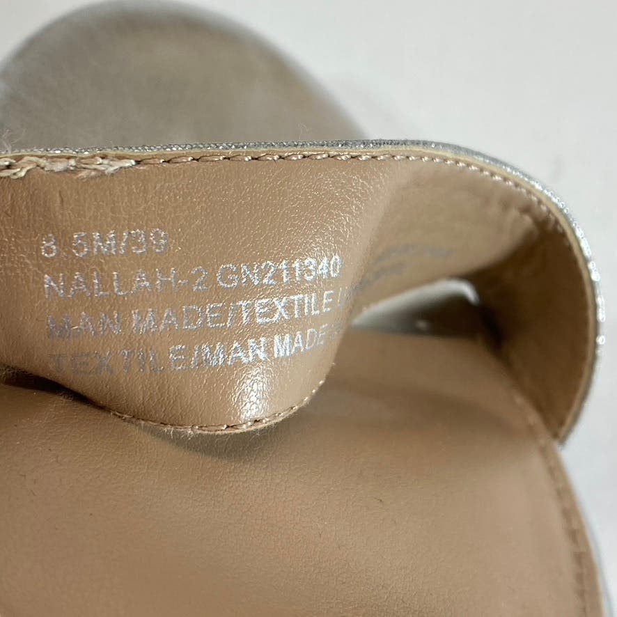 BCBGENERATION Women's Silver Rhinestone Embellished Nallah Platform Sandal SZ8.5