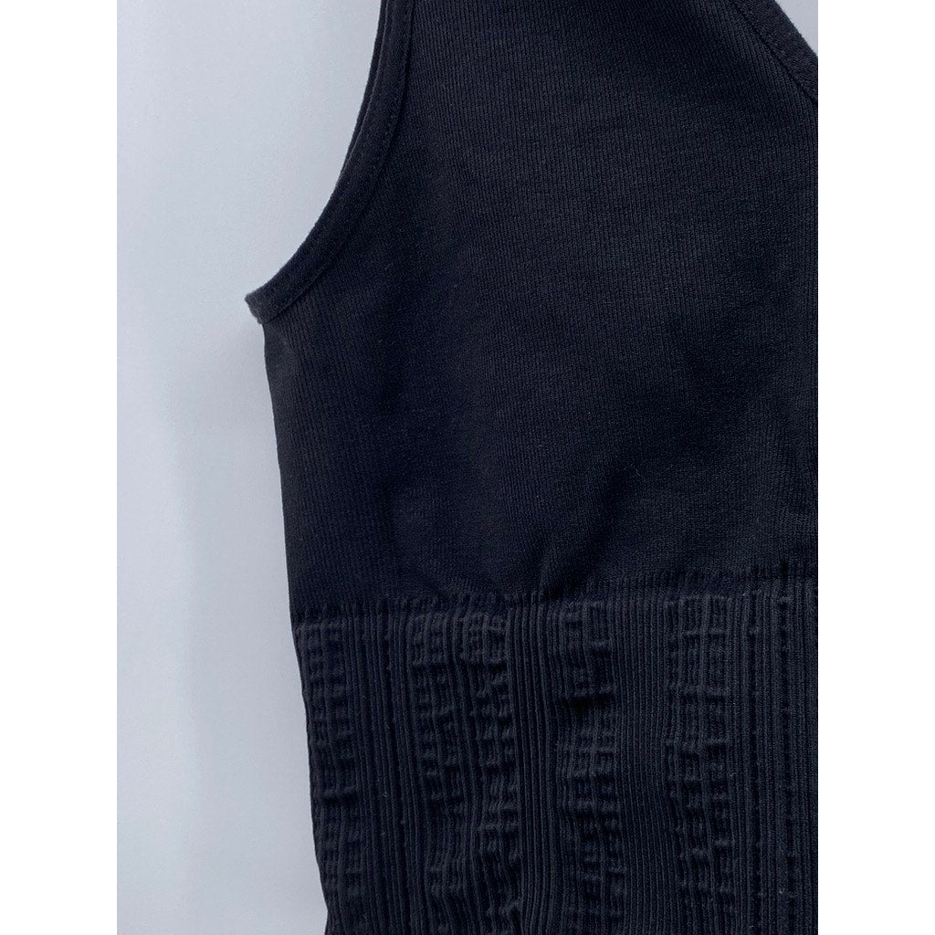REFORMER Women's Black V-Neck Fitted Cropped Tank Top SZ XS/S