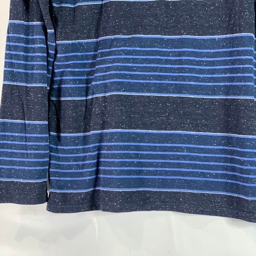VANS Men's Blue Striped Lightweight Pullover Hooded Sweatshirt SZ L