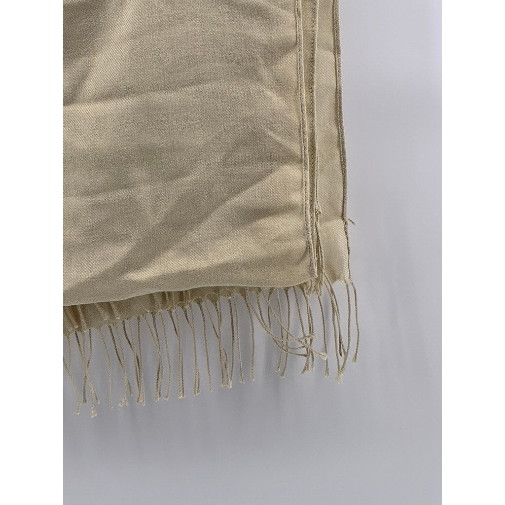 UNBRANDED Women's Beige Soft Fringe Wrap Scarf SZ OS