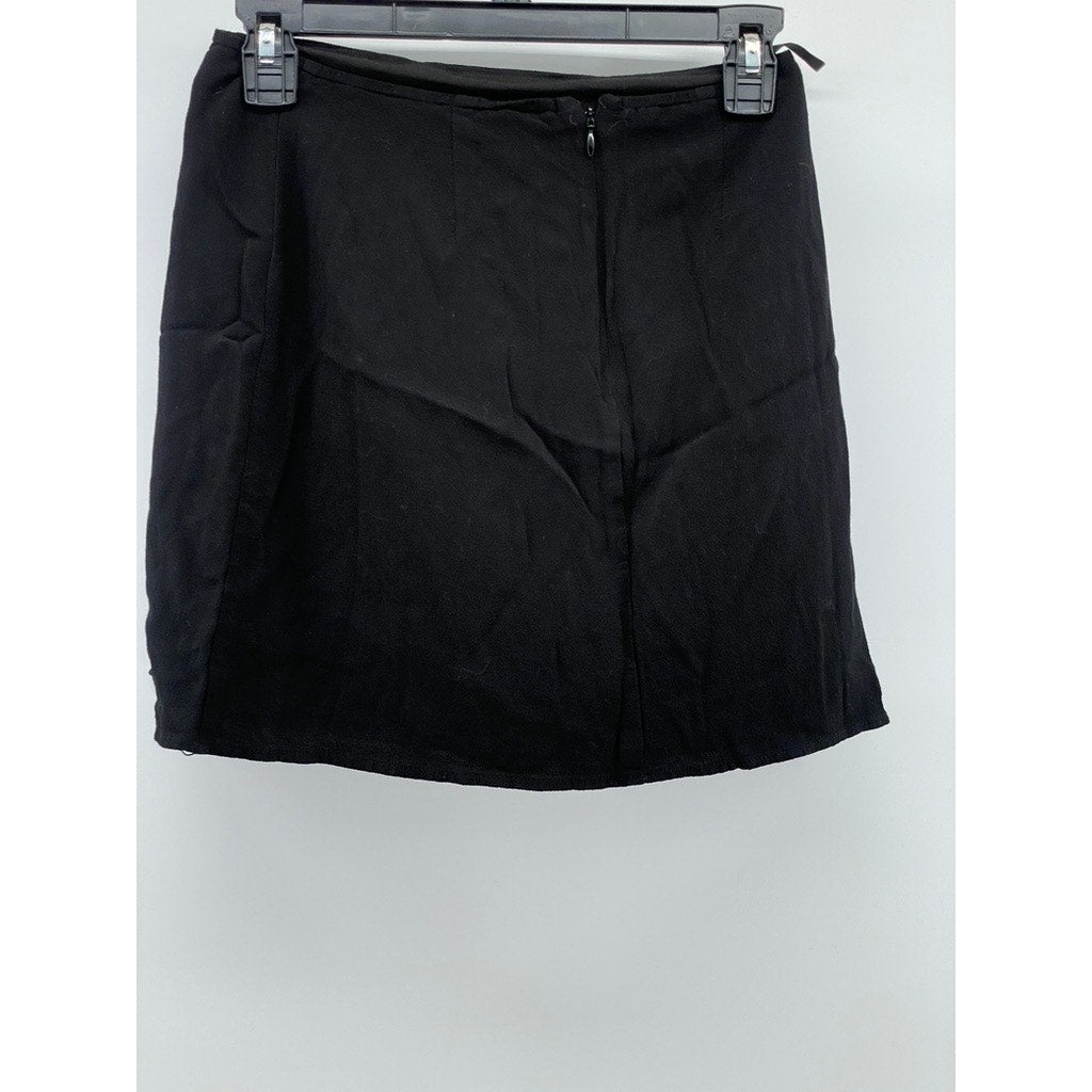 SUNDAY BEST Women's Black Solid Tatianna Side-Slit Mini Skirt SZ 4