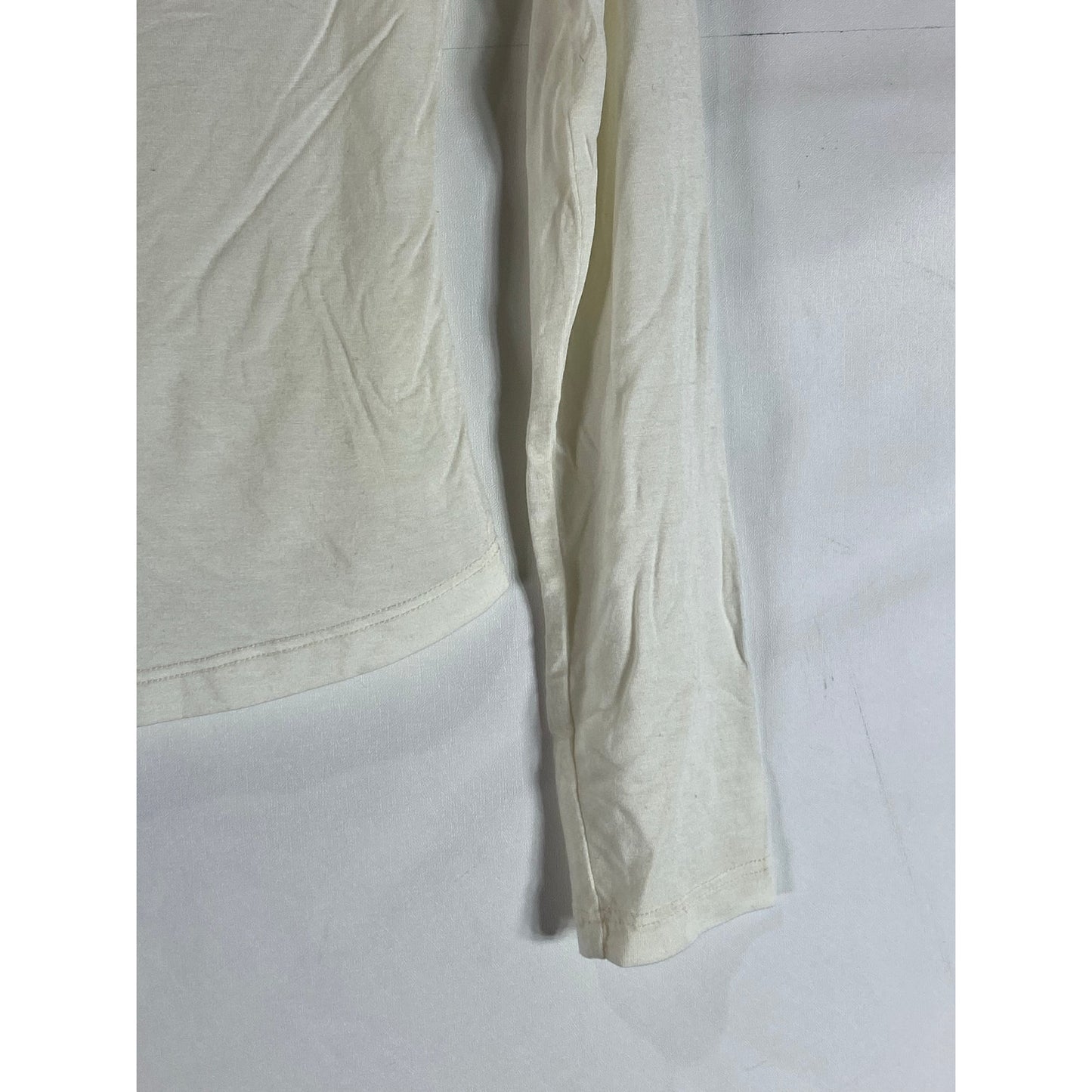 FINAL TOUCH Women's Beige Solid Long Sleeve Pullover Turtleneck Top SZ S