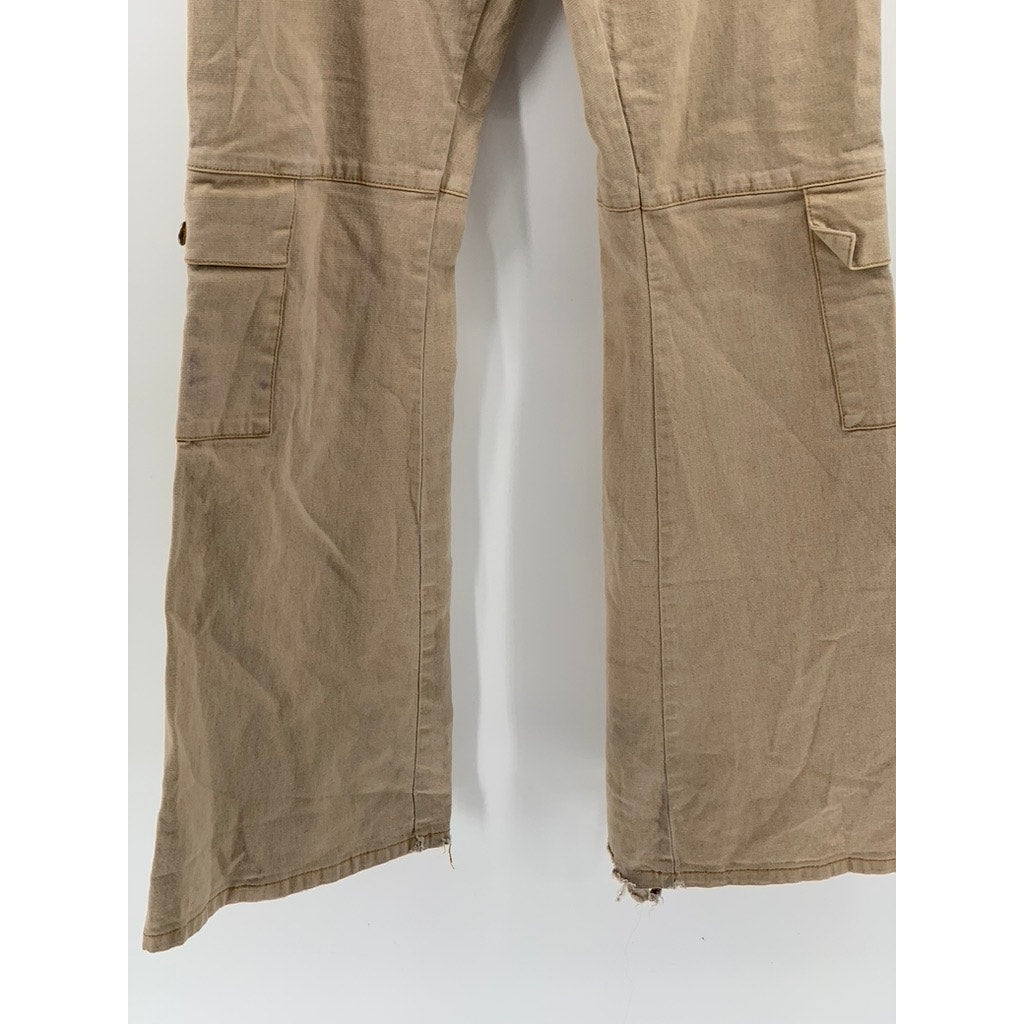 NO BOUNDARIES Men's Tan Straight-Leg Cargo Pants SZ 32
