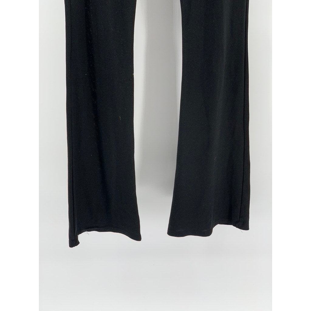 PRETTYLITTLETHING Women's Black Solid Pull-On Straight-Leg Regular-Fit Pant SZ 4