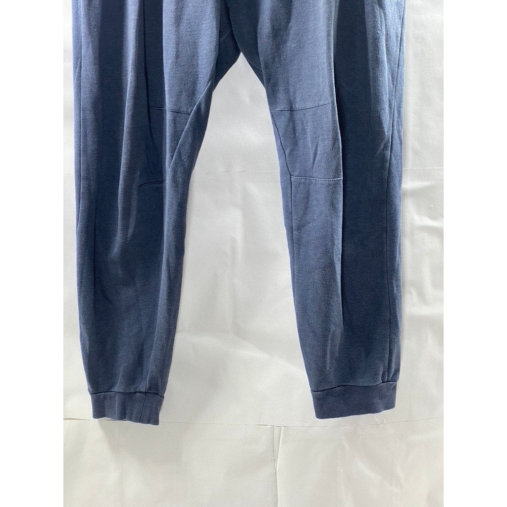 CEDAR WOOD STATE Women's Blue Solid Drawstring Pull-On Jogger Sweatpants SZ L