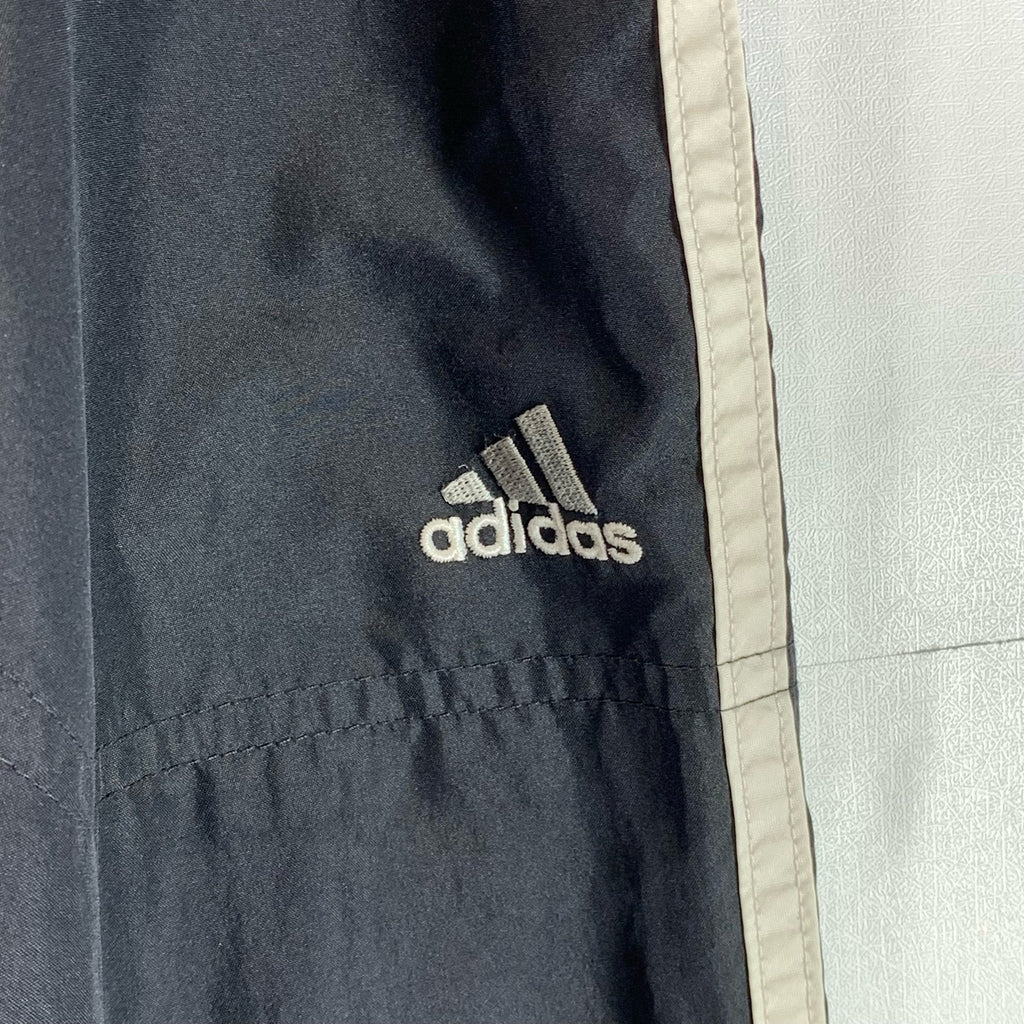 ADIDAS Men's Black 3-Stripe Climashell Zipper-Hem Windbreaker Track Pant SZ M