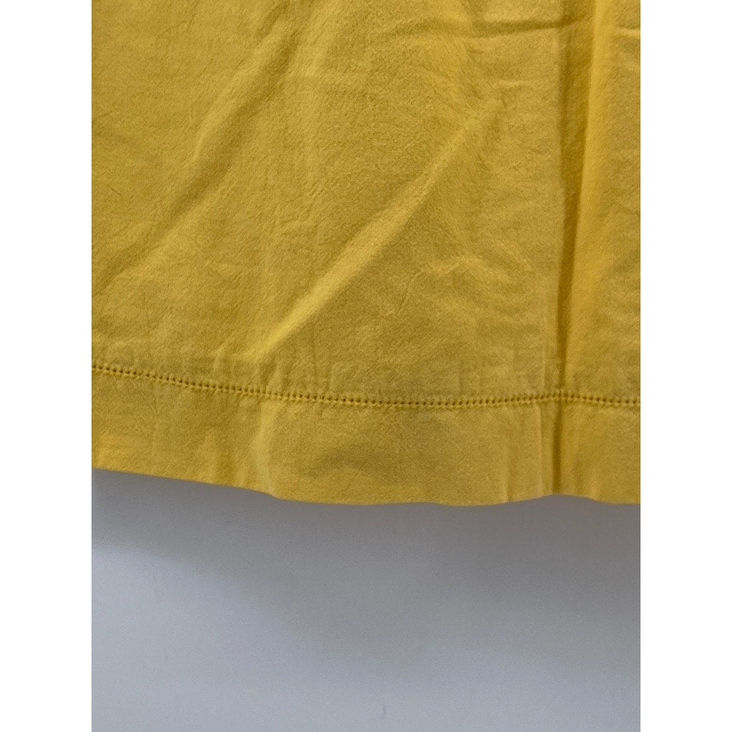 SISLEY Women's Mustard Yellow Cotton Straight Mini Skirt SZ 26(US 6)