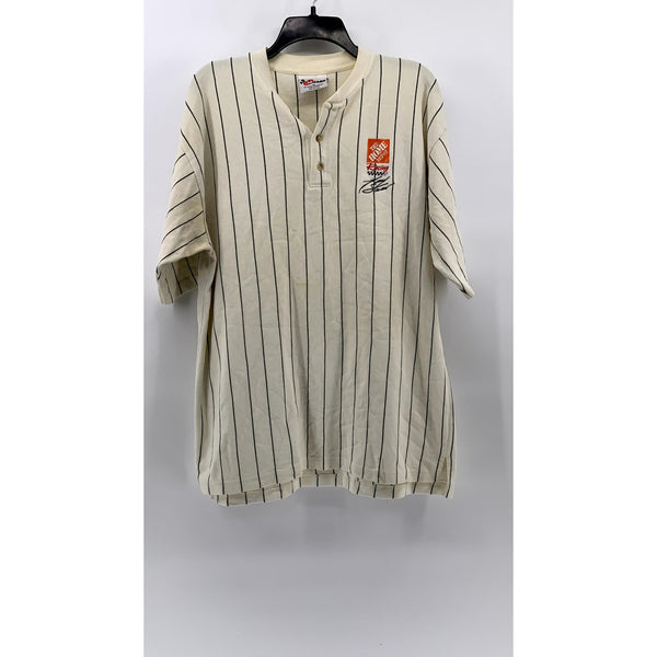 CHASE Men's Vintage Beige Tony Stewart Home Depot Nascar Baseball Shirt SZ S