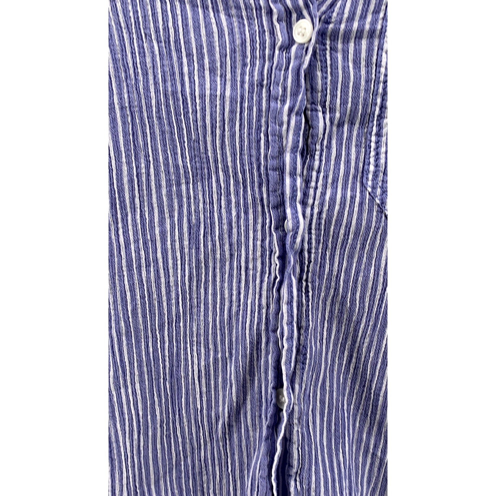 H&M Women's Blue Micro Stripe Oversized Button-Up Long Sleeve Tunic Top SZ XS