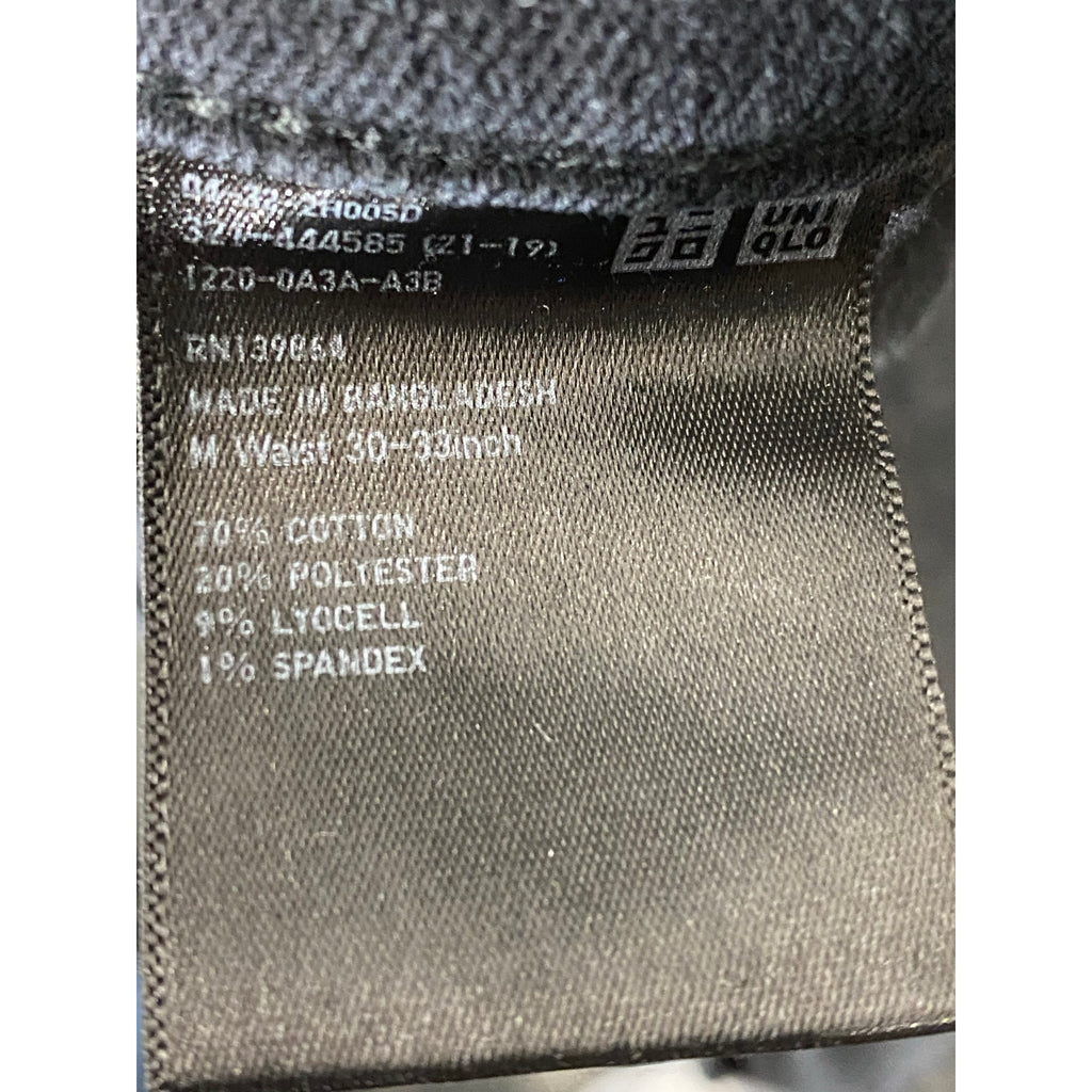 UNIQLO Men's Black Solid Slim-Fit Tapered Leg Mid-Rise Five-Pocket Ezy Jean SZ M