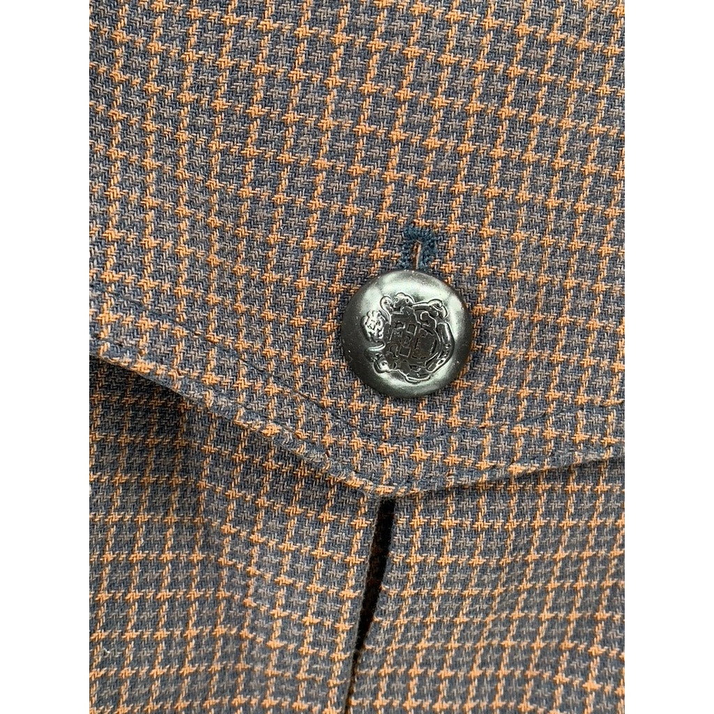 ZARA Women's Brown Gingham Open-Front Long Sleeve Cropped Blazer SZ S