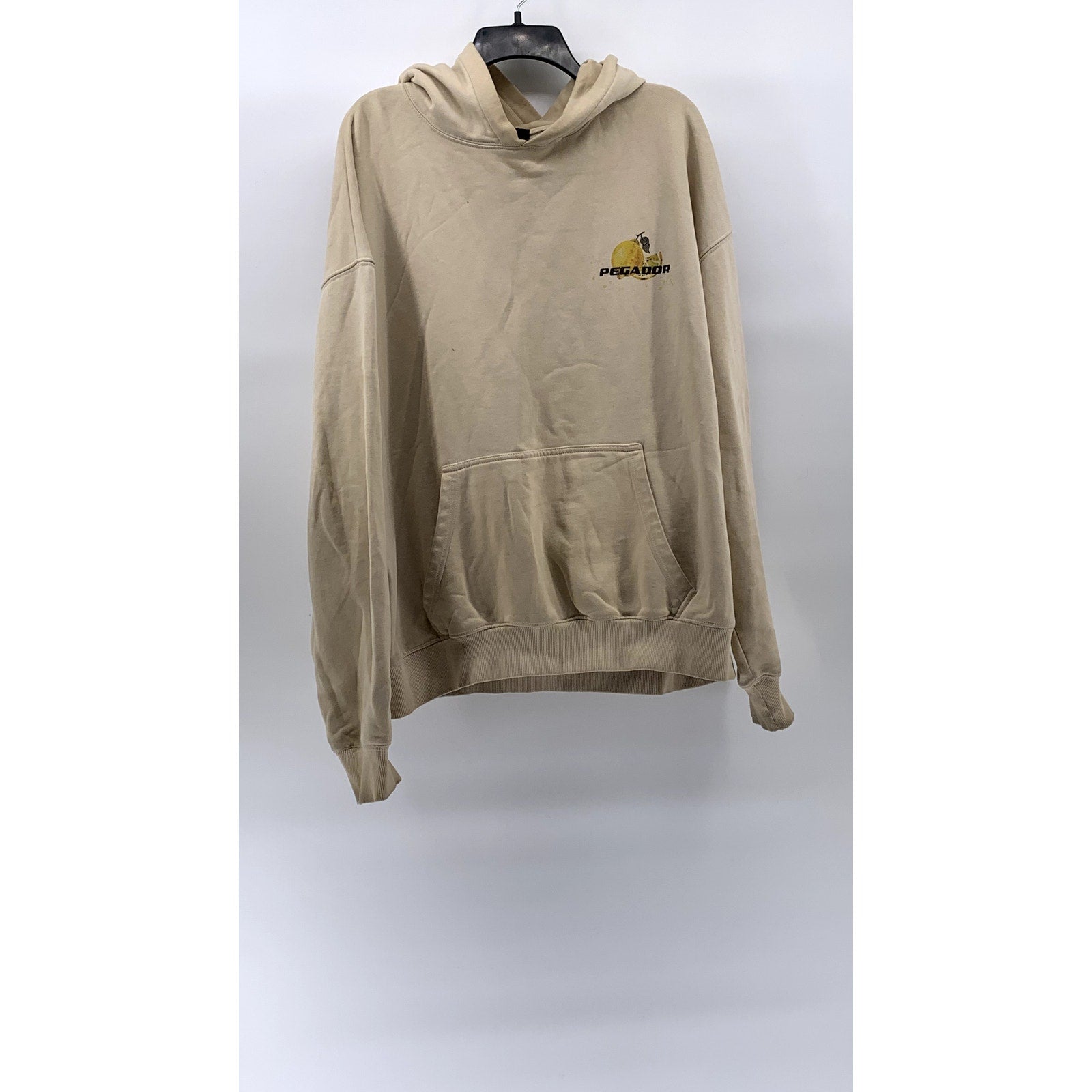 PEGADOR Men’s Tan Oversized Long Sleeve Pullover Casual Hoodie SZ L