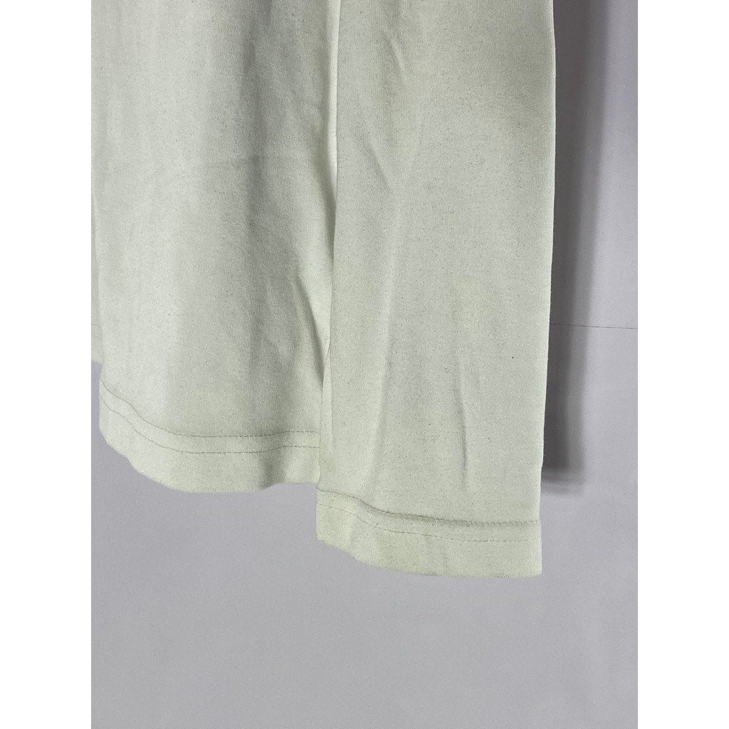 BLAIR Women's White Solid Scoop-Neck Casual Pointelle Long Sleeve Top SZ M