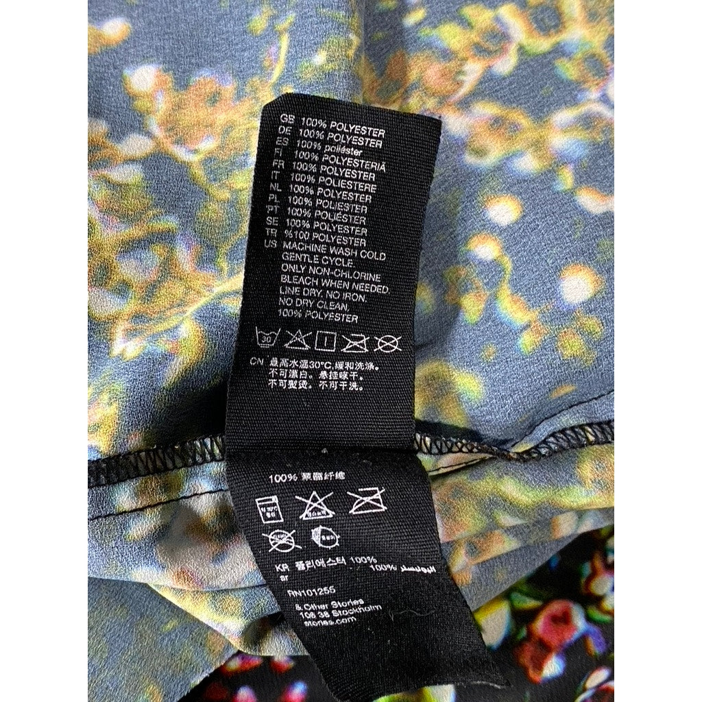 STOCKHOLM ATELIER & OTHER STORIES Women's Black Floral Midi Skirt SZ 6