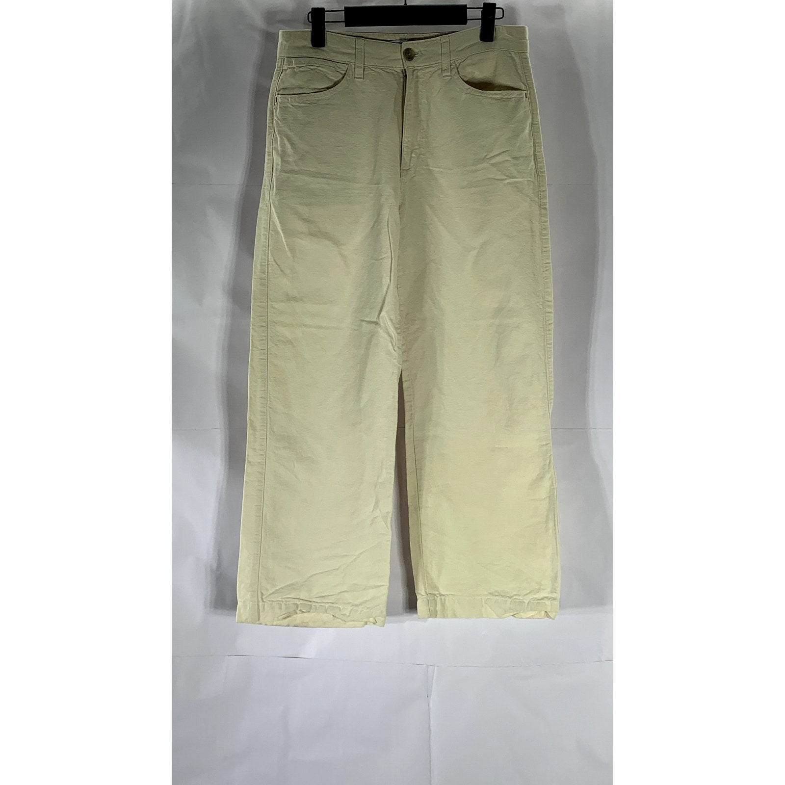 UNIQLO X INES DE LA FRESSANGE Women's Beige Linen-Cotton Wide-Leg Pant SZ 2