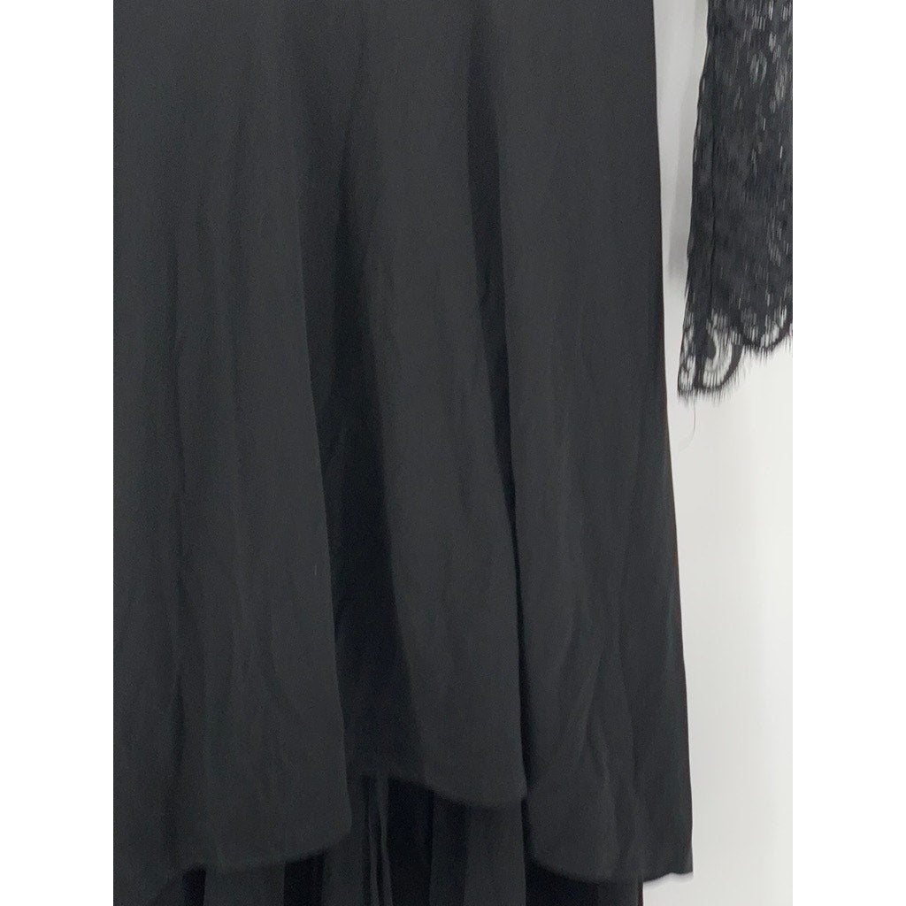 SCARLET DARKNESS Women's Black Long Sleeve Lace Midi Dress SZ S