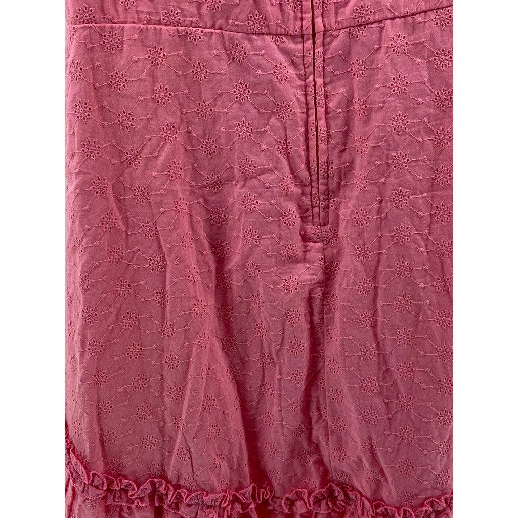 B.DARLIN Women's Bubblegum Pink Puff-Short Sleeve Ruffle Mini Dress SZ 11/12