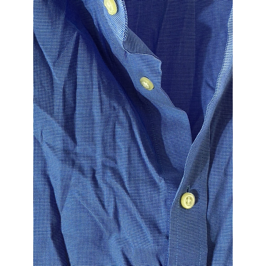 BANANA REPUBLIC Men's Blue Tailored Slim-Fit Button-Up Long Sleeve Shirt SZ L