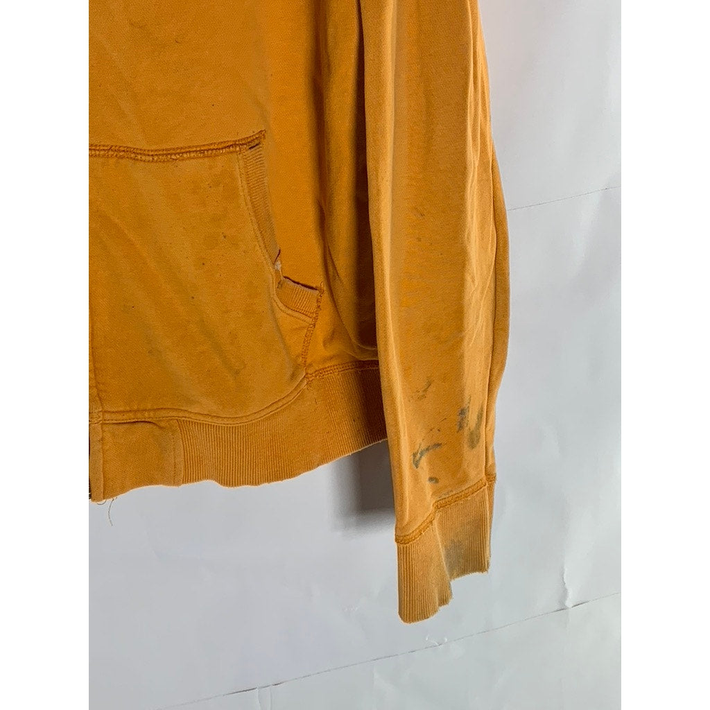 MARGARITAVILLE Men's Vintage Orange Graphic Zip-Up Hooded Sweater SZ L