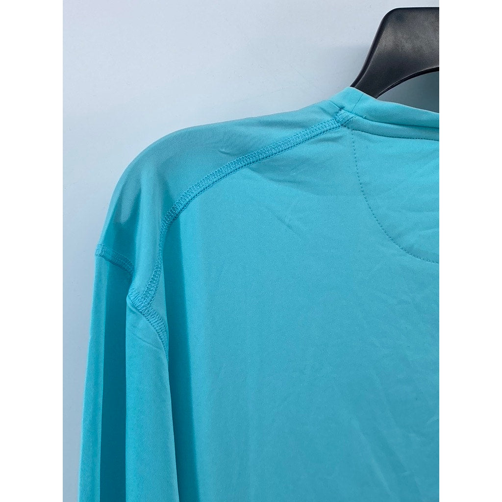 JOHNIE-O Men’s Aqua Blue Crewneck Featherweight Long Sleeve T-Shirt SZ XL