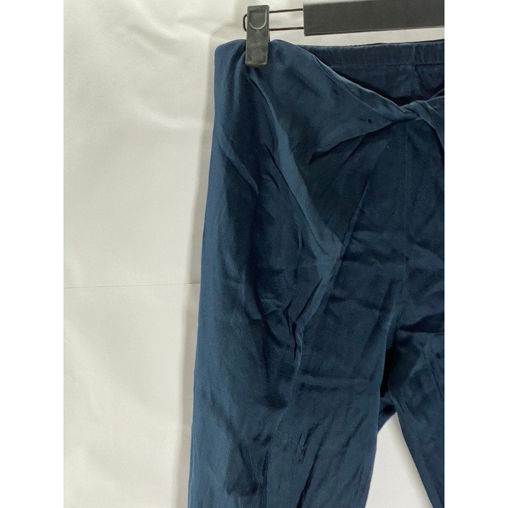 ALEXIS Women's Dark Blue Tie-Waist Wrap Front Pull-On Tapered-Leg Pant SZ XS