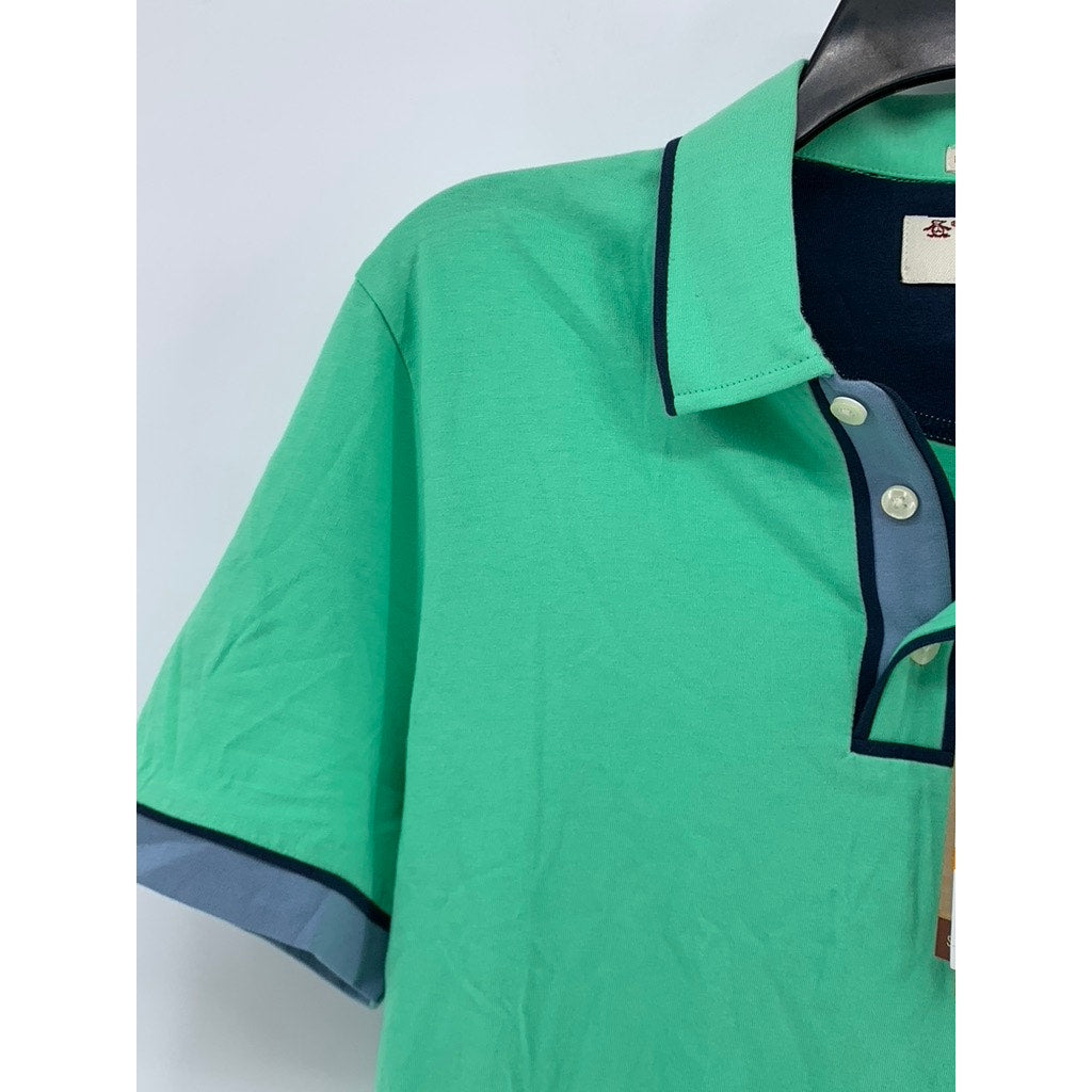 PENGUIN Men's Light Green Heritage Slim-Fit Short Sleeve Polo SZ S