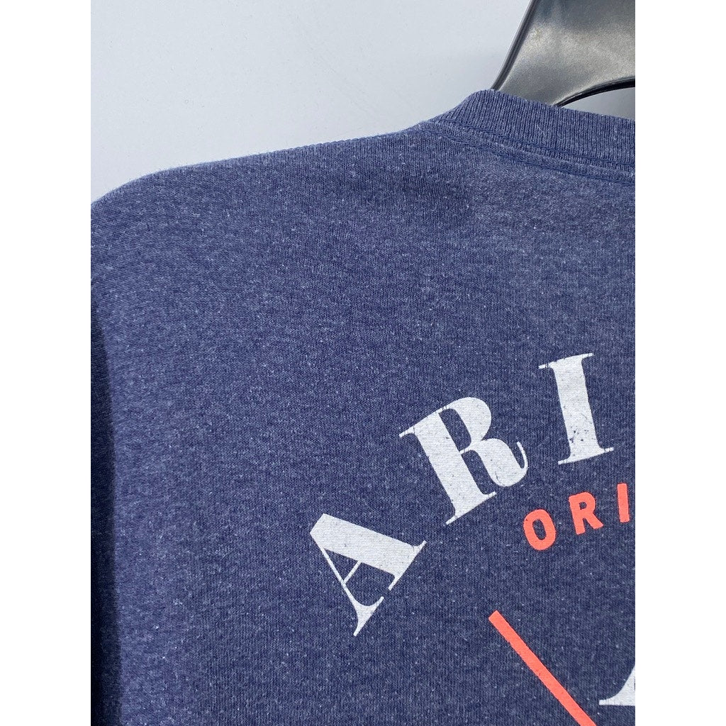 DELTA Men's Dark Blue Arizona Desert Oasis Graphic Long Sleeve T-Shirt SZ M