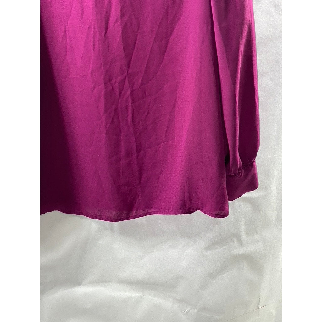 J.CREW Women's Magenta Scoop-Neck Long Sleeve Top SZ XS