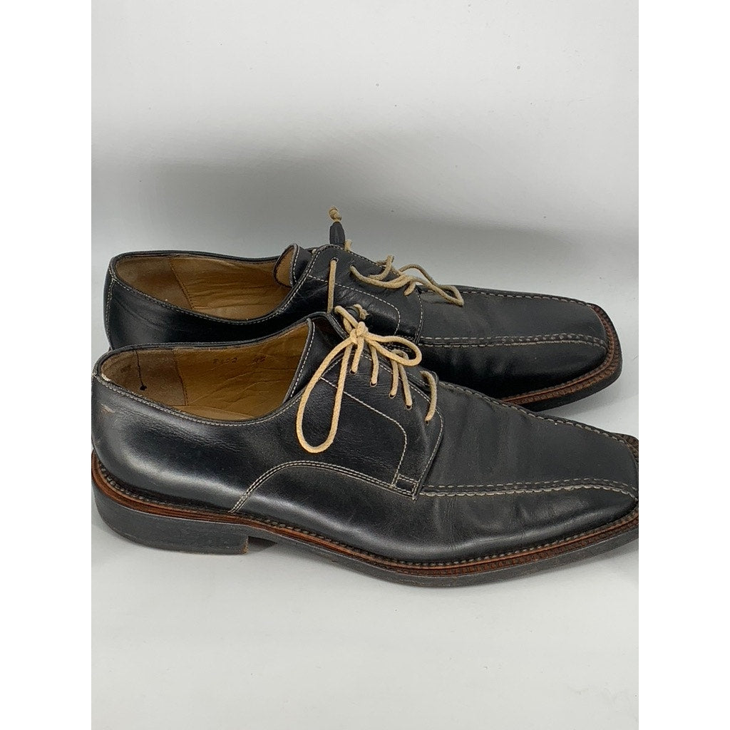 UNBRANDED Men's Black Leather Square Toe Oxford Shoes SZ 45(US11)