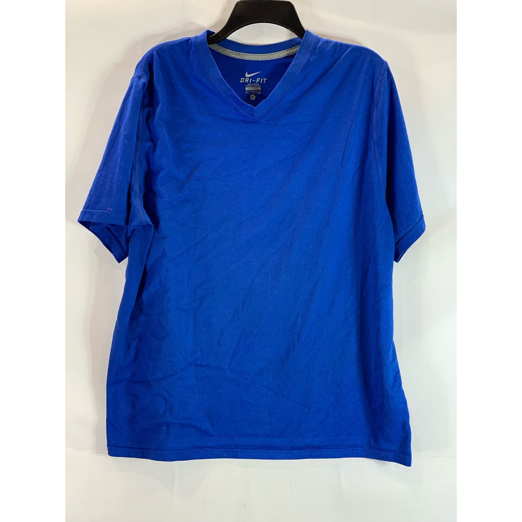 NIKE Men's Blue Dri-Fit V-Neck Short Sleeve Active T-Shirt SZ XL