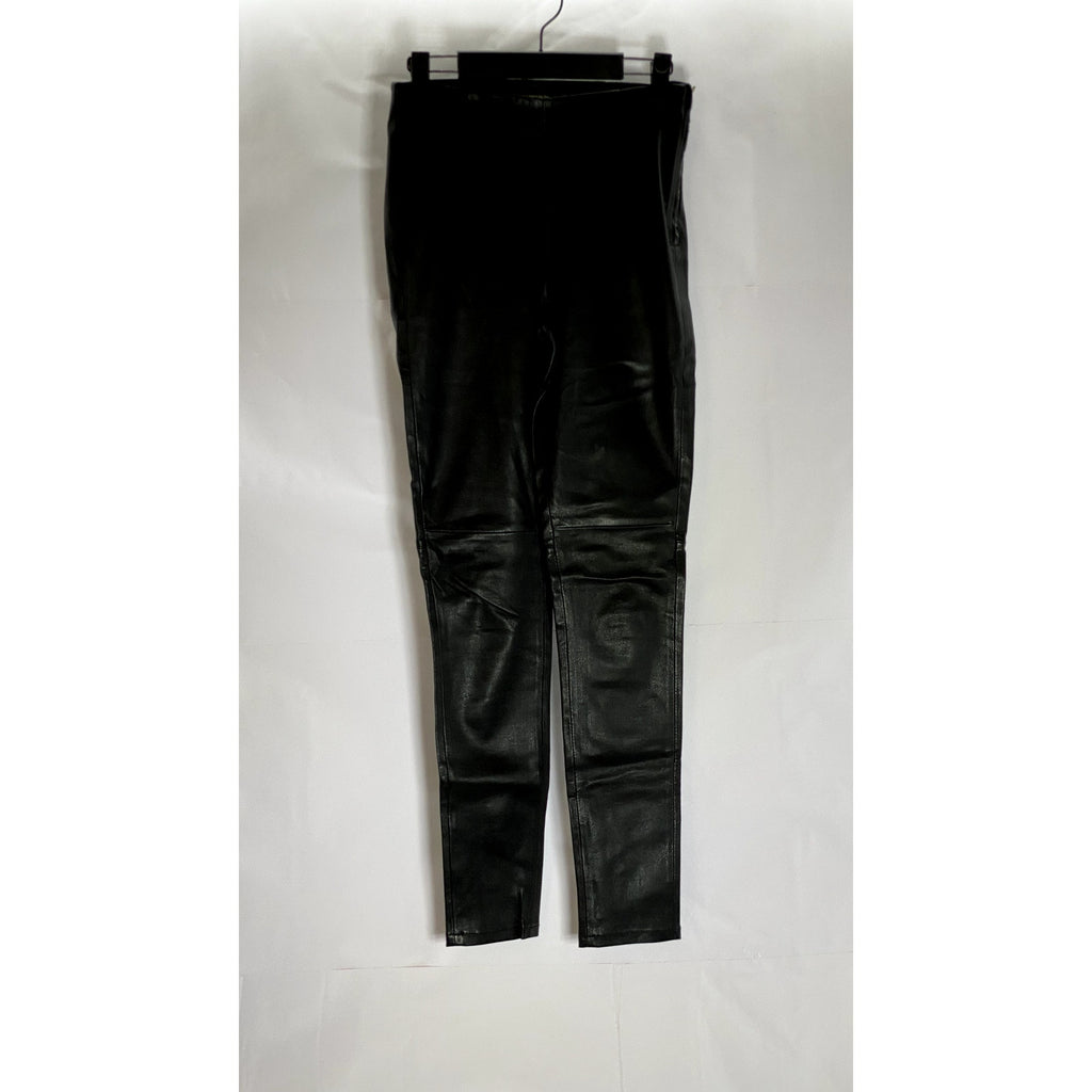 J. LINDEBERG Women's Black Leather Daphne Stretch Pull-On Pant SZ 34