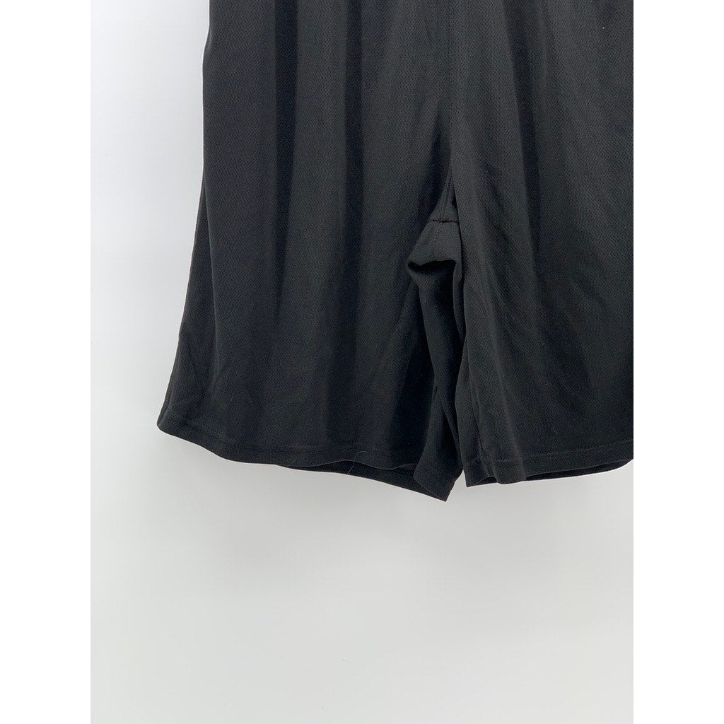 UNIPRO Men's Black Solid Elastic Waist Pull-On Mesh Basketball Shorts SZ M