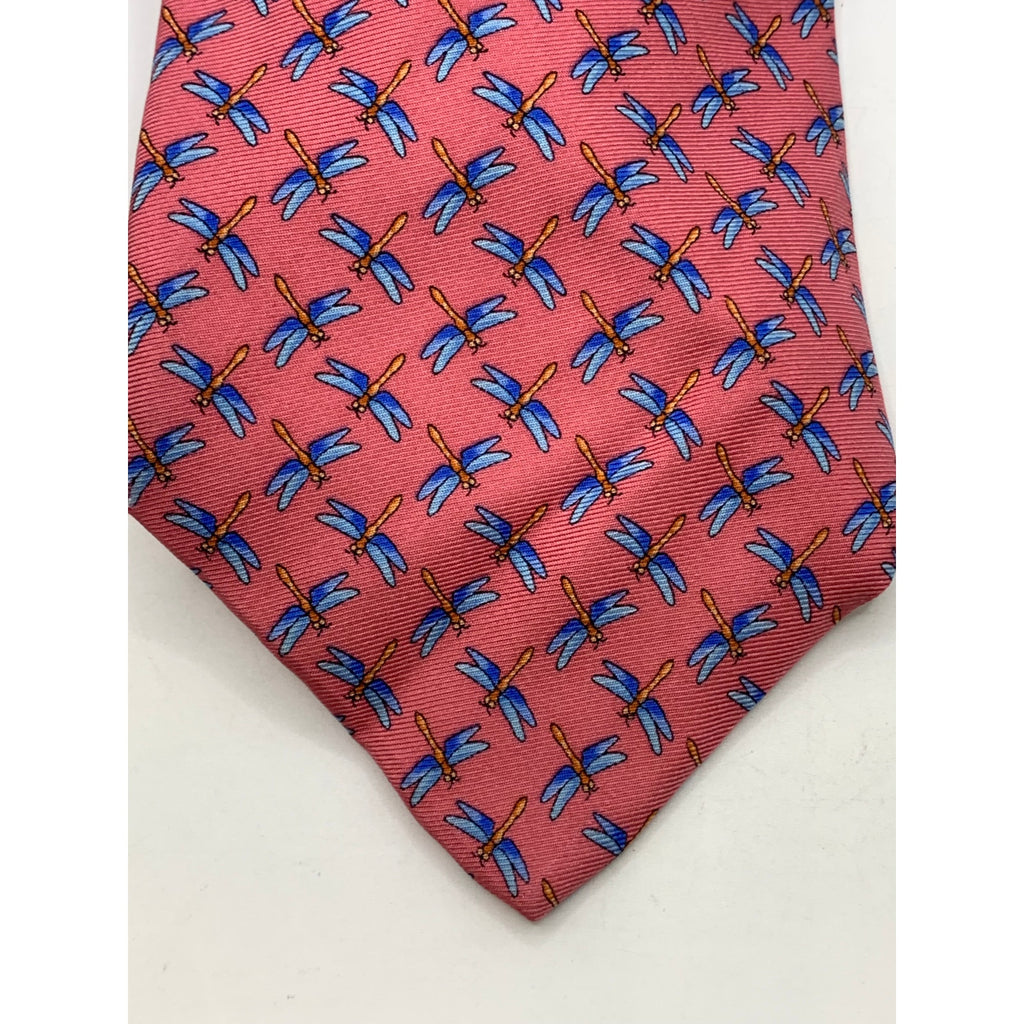 346 BROOKS BROTHERS Men's Pink-Blue Dragonfly Print Tie