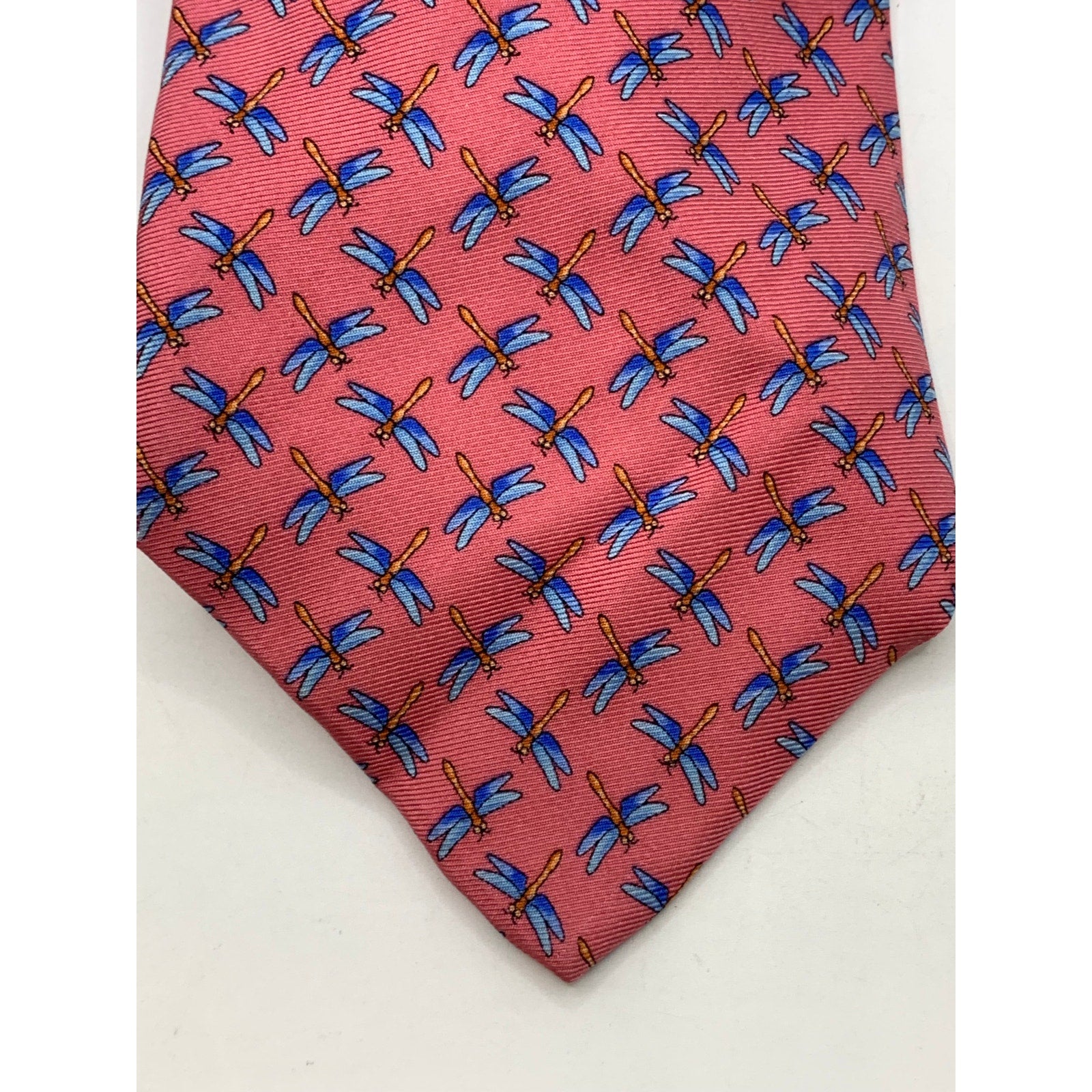 346 BROOKS BROTHERS Men's Pink-Blue Dragonfly Print Tie