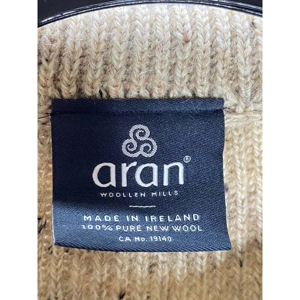 ARAN WOOLLEN MILLS Men's Beige Crewneck Knit Wool Pullover Sweater SZ XL