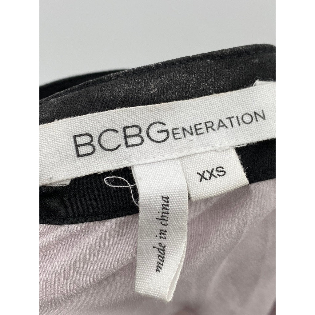 BCBGENERATION Women's Light Pink-Black Square-Print Cutout Maxi Dress SZ XXS