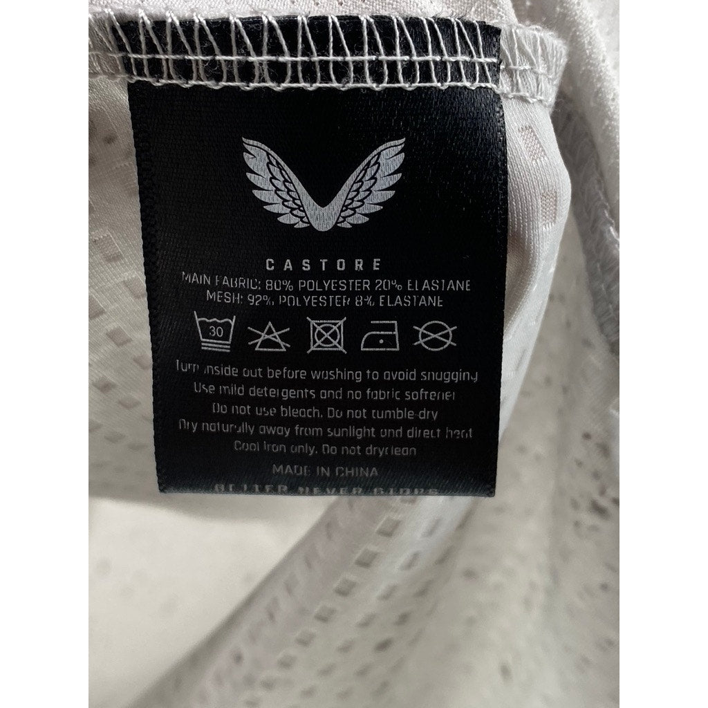 CASTORE Men's Light Gray Speckle Textured Long Sleeve Active T-Shirt SZ L