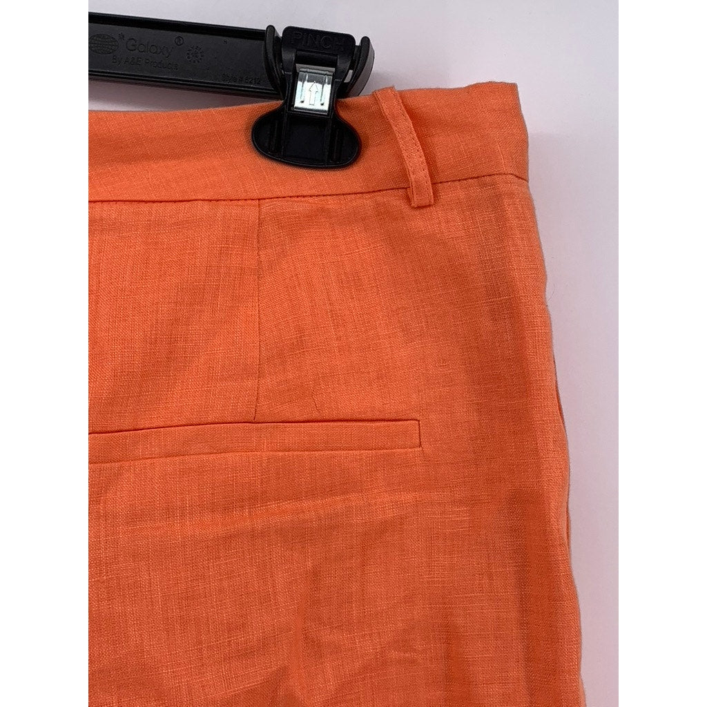CAMI NYC Women’s Orange Linen High Rise Shorts SZ 10