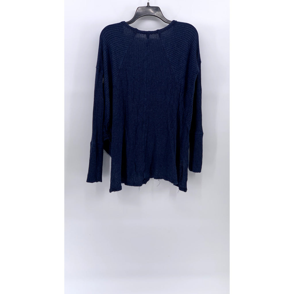 FREE PEOPLE Women's Navy Blue Catalina Scoop-Neck Long Sleeve Thermal Top SZ S