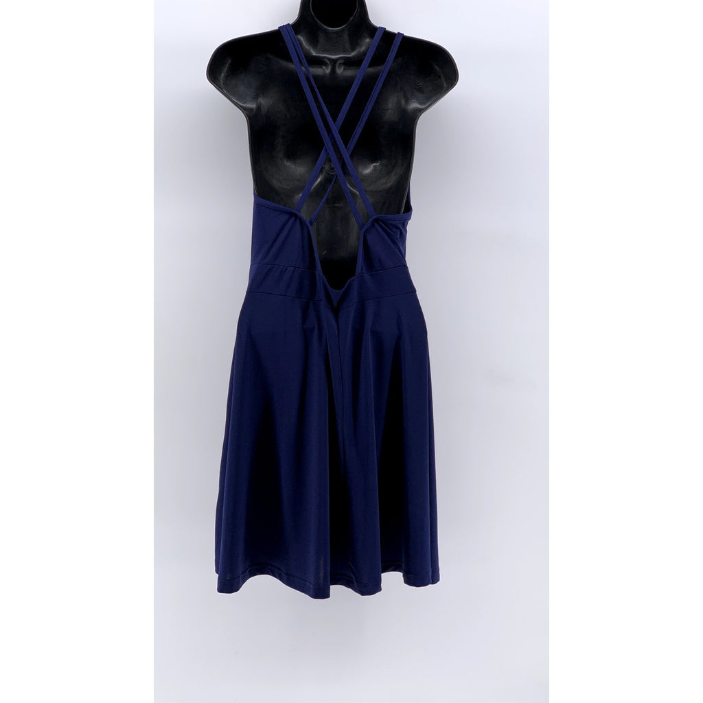 SHEIN CURVE Women's Dark Blue V-Neck A-Line Dress SZ 1XL