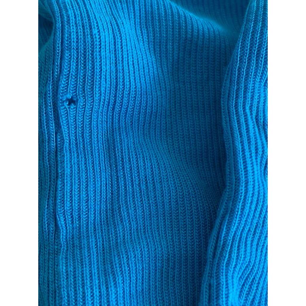 UNBRANDED Women's Blue Ribbed Crewneck Casual Tank Top SZ S