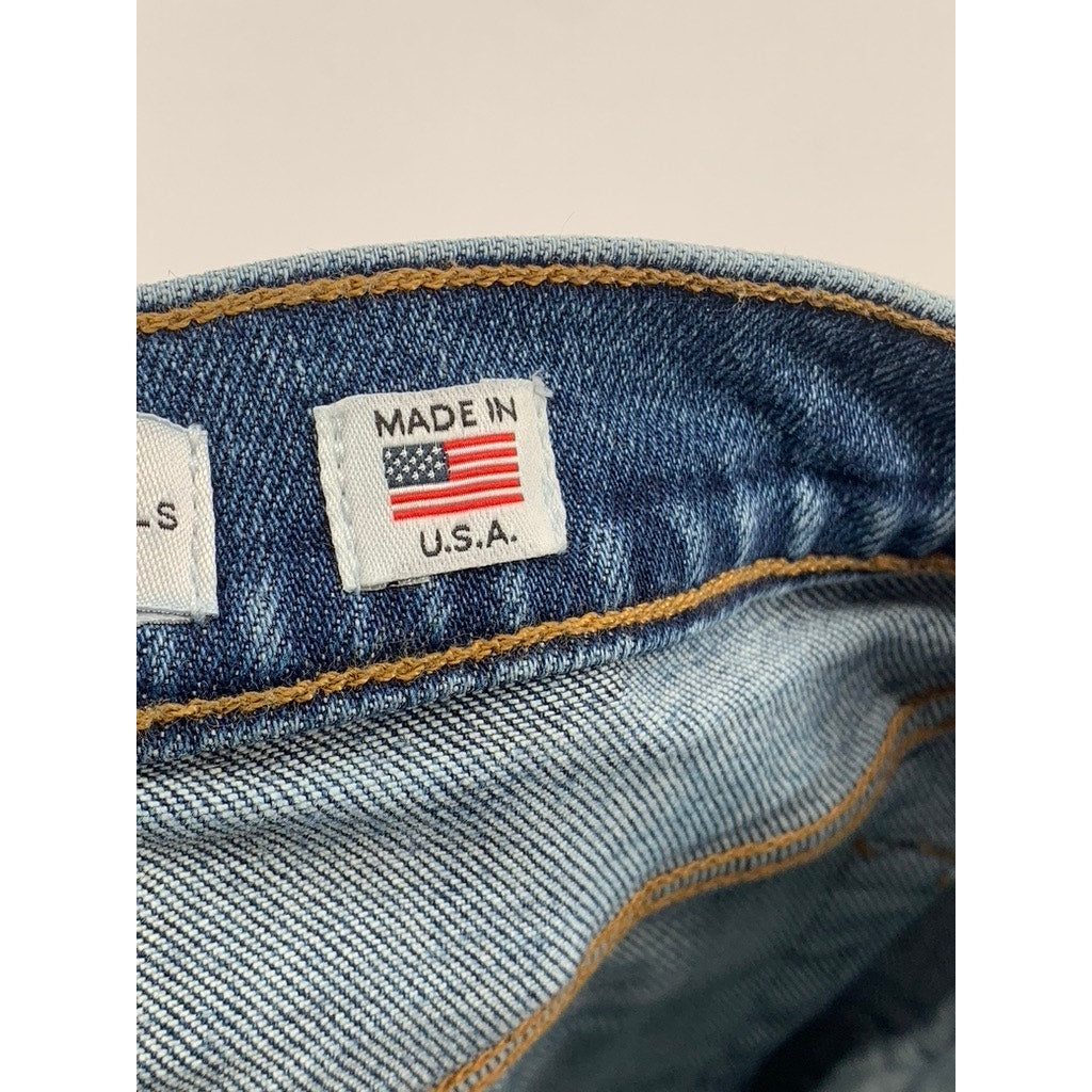 RE/DONE Women’s Blue Denim High Rise Button-Fly Cropped Stretch Jeans SZ 26