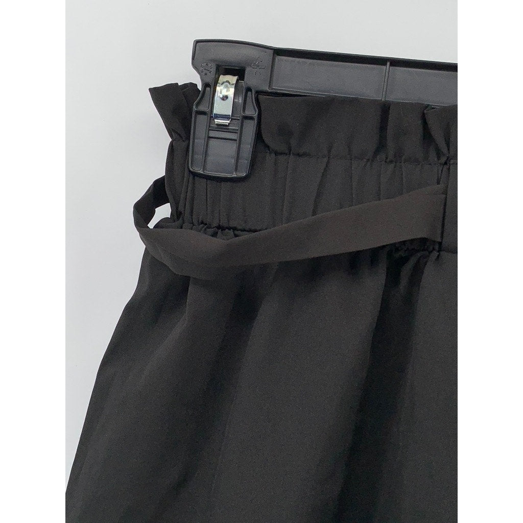 SHEIN Women's Black Solid Pull-On Relaxed Fit Paperbag Shorts SZ S