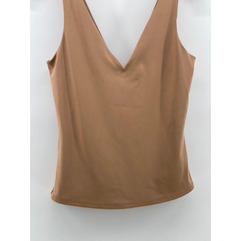 EXPRESS Women's Pecan Double V-Neck Body Contour High Compression Tank Top SZ S