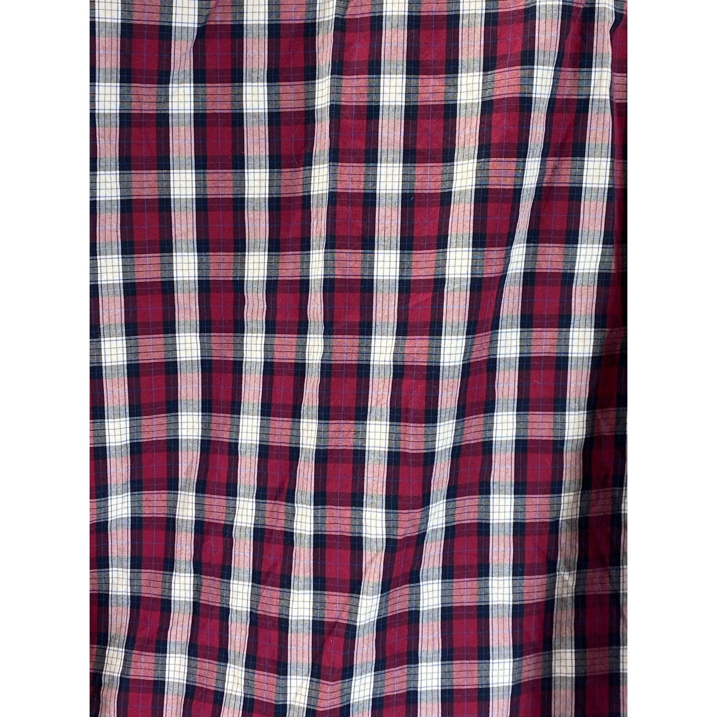 J. CREW Men's Red Checkered Washed Casual Tailored-Fit Button-Up Shirt SZ M