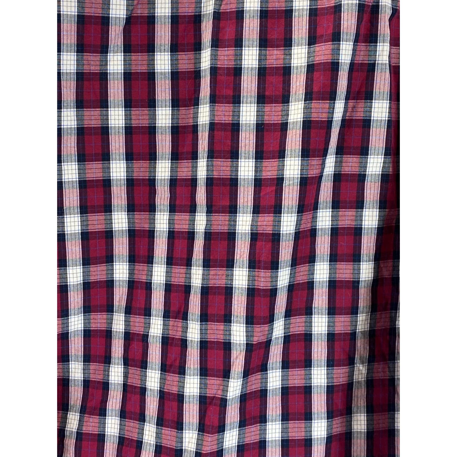 J. CREW Men's Red Checkered Washed Casual Tailored-Fit Button-Up Shirt SZ M