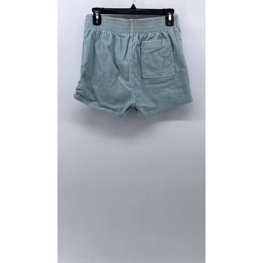 HAMMIES Women's Light Blue Corduroy Casual High-Rise Large Pocket Shorts SZ 30